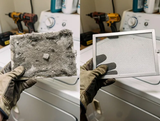 Professional lint trap cleaning by Fallbrook Dryer Vent Cleaning in Fallbrook