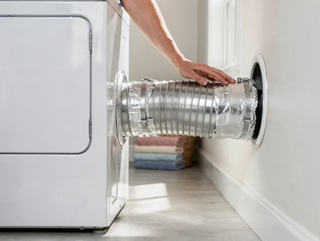 Professional dryer vent hose installation by Fallbrook Dryer Vent Cleaning in Fallbrook