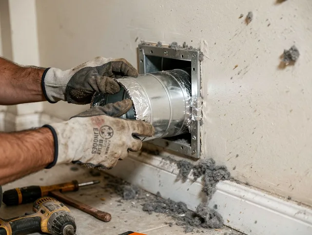 Professional dryer vent repair and installation by Fallbrook Dryer Vent Cleaning in Fallbrook