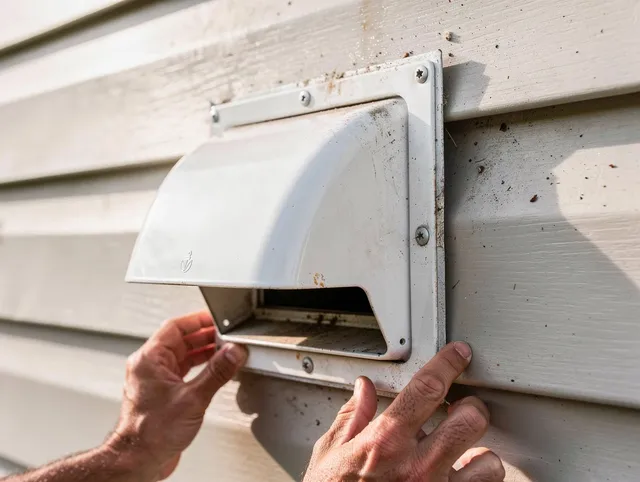 Fallbrook Dryer Vent Cleaning technician delivering thorough residential dryer vent cleaning service in Fallbrook